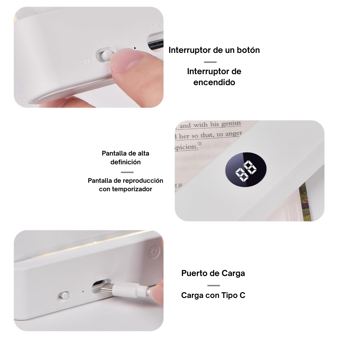 Cristal de lectura nocturna con luz led 💡